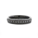 Black Ceramic Round Black Moissanite Fidget Ring