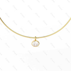 1 ct and 2 ct Oval Bezel Pendant - MMR