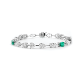 10 CT TW Lab Diamond & Lab Emerald Tennis Bracelet with Six Shapes - MMR