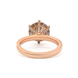 14K Rose Gold 2.4ct Round Briliant Cut Brown Lab Diamond Pave Ring