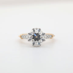10K Gold Two Tone Design 2.69ct Old European Cut Lab Diamond Vintage Ring - MMR