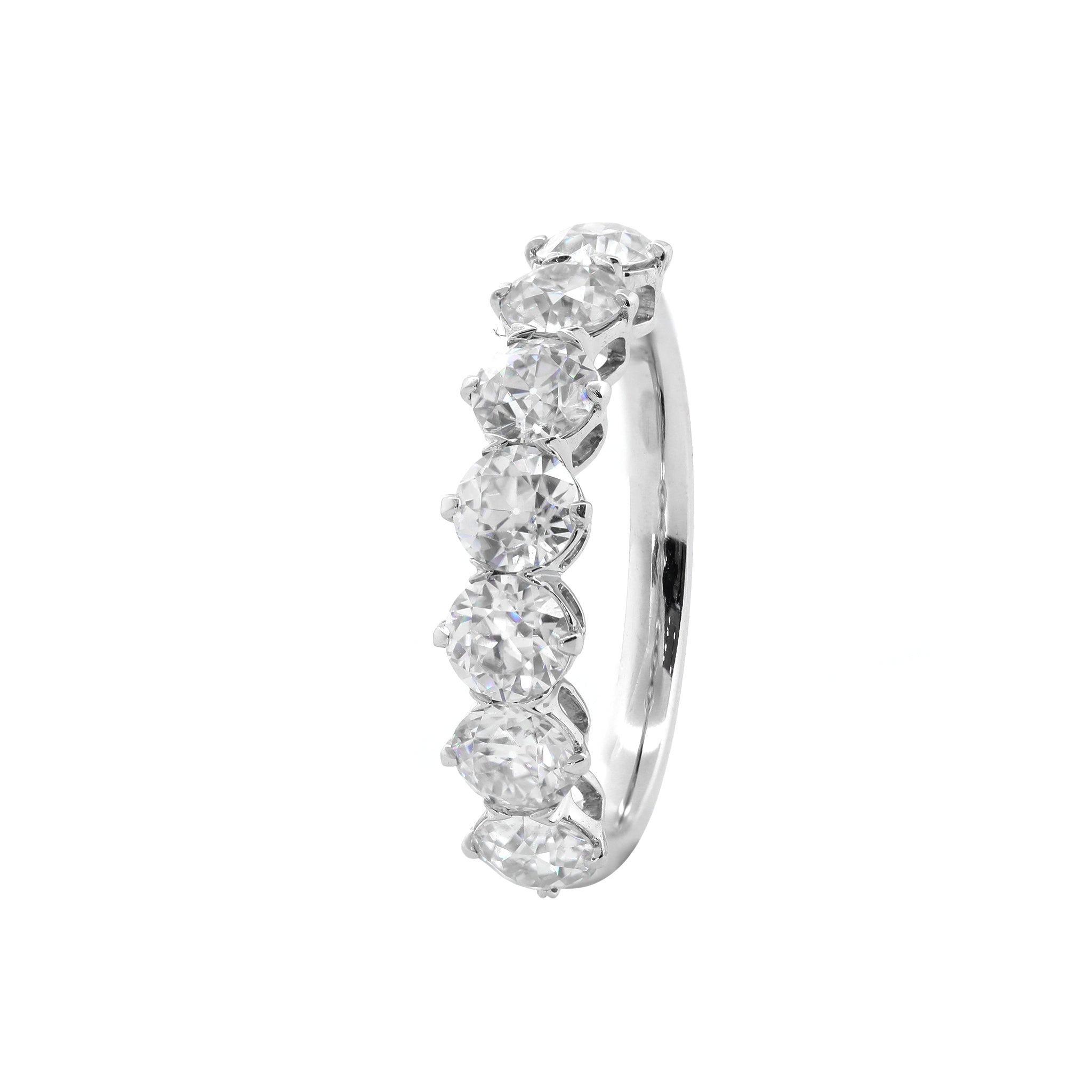 10K White Gold 4mm Old European Cut Moissanite Eternity Band - MMR