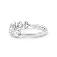 10K White Gold 4mm Round Brilliant Cut Lab Diamond Eternity Band - MMR