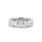 10K White Gold Heart Shape Moissanite Bezel Eternity Ring(Unresizable) - MMR