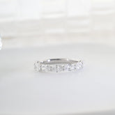 10K White Gold Oval Lab Diamond East-west Set 7-stone Ring - MMR