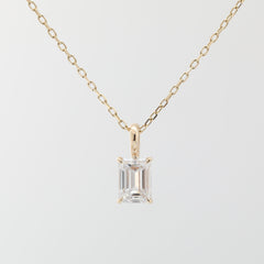10K Yellow Gold 1.5ct Emerald Cut Lab Diamond Pendant (Pendant only) - MMR