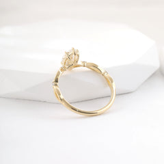 10K Yellow Gold 1ct Marquise Lab Diamond Ring - MMR