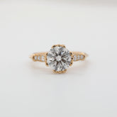 10K Yellow Gold 2.03ct Round Cut Lab Diamond Vintage Ring - MMR