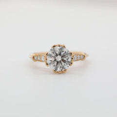 10K Yellow Gold 2.03ct Round Cut Lab Diamond Vintage Ring - MMR