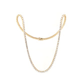 10K Yellow Gold 2.6mm 4 - Prong Basket Set Round Brilliant Cut Lab Diamond Tennis Necklace (15") - MMR