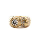 10K Yellow Gold 5mm Round Brilliant Multi - Row Ribbed Donut Band Ring (US2.25) - MMR