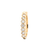 10K Yellow Gold Lab Diamond Hexagon Shape Design Bezel Set Half Eternity Band - MMR