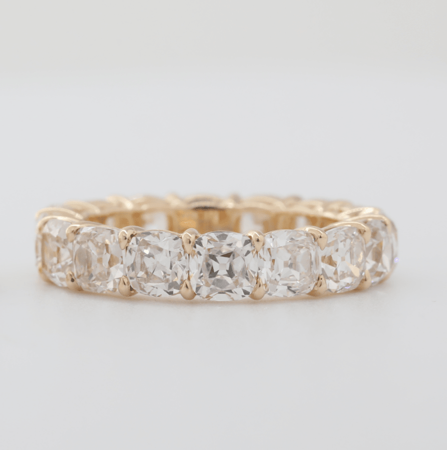 10K Yellow Gold Old Mine Cut Lab Diamond Eternity Ring(US5.5 Unresizable) - MMR