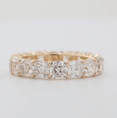 10K Yellow Gold Old Mine Cut Lab Diamond Eternity Ring(US5.5 Unresizable) - MMR