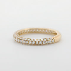 10K Yellow Gold Round Diamond Triple Pave Design 3/4 Eternity Ring - MMR
