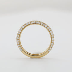 10K Yellow Gold Round Diamond Triple Pave Design 3/4 Eternity Ring - MMR