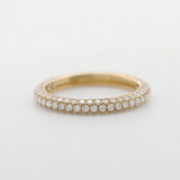 10K Yellow Gold Round Diamond Triple Pave Design 3/4 Eternity Ring - MMR