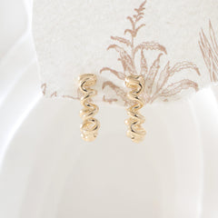 10K Yellow Gold Spring Design Huggie Earrings - MMR