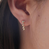 10K Yellow Gold Spring Design Huggie Earrings - MMR