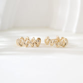 10K Yellow Gold Spring Design Huggie Earrings - MMR