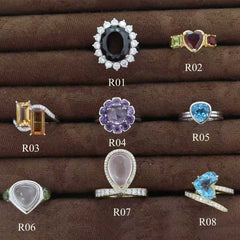129USD 925 Silver Natural Gemstone Rings - Fiorese 30TH Anniversary - MMR