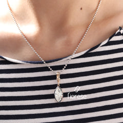 1.3–1.4ct Marquise Crushed Ice Cut Bottom Back Pendant - MMR