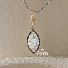 1.3–1.4ct Marquise Crushed Ice Cut Bottom Back Pendant - MMR