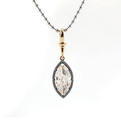 1.3–1.4ct Marquise Crushed Ice Cut Bottom Back Pendant - MMR