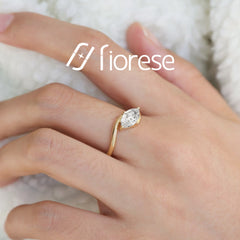 1.3–1.4ct Marquise Crushed Ice Cut Twisted Band Ring - MMR