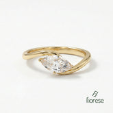 1.3–1.4ct Marquise Crushed Ice Cut Twisted Band Ring - MMR