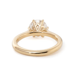 Round Lab Diamond 6-Prong Floral Bridal Set — Engagement Ring with 9-Stone Matching Band