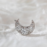 14K Gold Round Brilliant Cut Lab Diamond Five-Stone Moon Pendant Necklace – Bezel Set Diamond Necklace for Men & Women