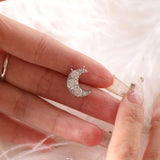 14K Gold Round Brilliant Cut Lab Diamond Five-Stone Moon Pendant Necklace – Bezel Set Diamond Necklace for Men & Women