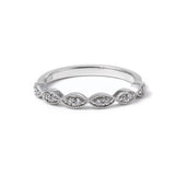 14K White Gold Round Lab Diamond Millegrain Wedding Ring