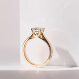 14K Yellow Gold 1.5 Carat Old Mine Cut Lab Diamond Solitaire Ring