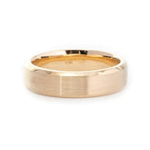 14K Yellow Gold Classic Flat Matte Brushed Men's Wedding Band