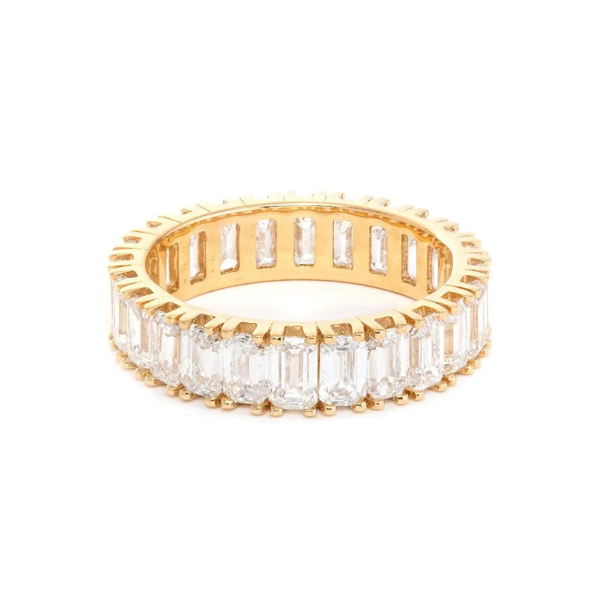 18K Yellow Gold Emerald Cut Lab Diamond Eternity Ring