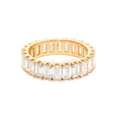 18K Yellow Gold Emerald Cut Lab Diamond Eternity Ring
