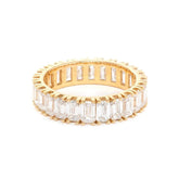 18K Yellow Gold Emerald Cut Lab Diamond Eternity Ring