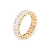18K Yellow Gold Emerald Cut Lab Diamond Eternity Ring