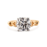 14K Gold 2.9CT Squral Radiant Cut Hearts & Arrows Two Tone Design Vintage Ring - MMR