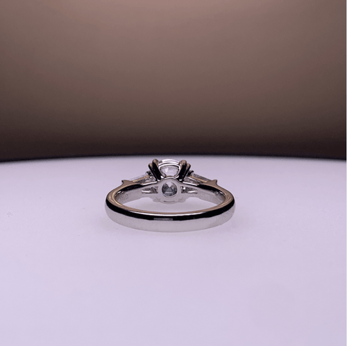 14k White Gold 2 Carat Old European Cut Diamond Double Prong Setting Three-stone Vintage Engagement Ring