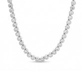 14K White Gold 3.2mm Round Brilliant Lab diamond Bezel - Set Tennis Necklace (18") - MMR