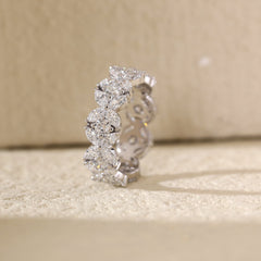 14K White Gold Marquise & Round Diamond Full Eternity Band (US6.75 Unresizable) - MMR