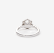 14K White Gold Old European Cut Round Diamond Flower Basket Solitaire Engagement Ring