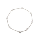 14K White Gold Round Lab Diamond Bezel Station Bracelet - MMR