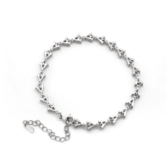 14K White Gold Round Lab Dimaond Cluster Bracelet - MMR