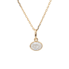 14K Yellow Gold 1.5CT Oval Lab Diamond East - West Design Bezel Pendant (Pendant Only) - MMR