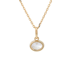 14K Yellow Gold 1.5CT Oval Lab Diamond East - West Design Bezel Pendant (Pendant Only) - MMR