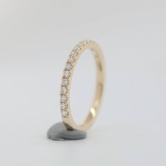 14K Yellow Gold 1.6mm Round Lab Diamond Half Eternity Ring - MMR
